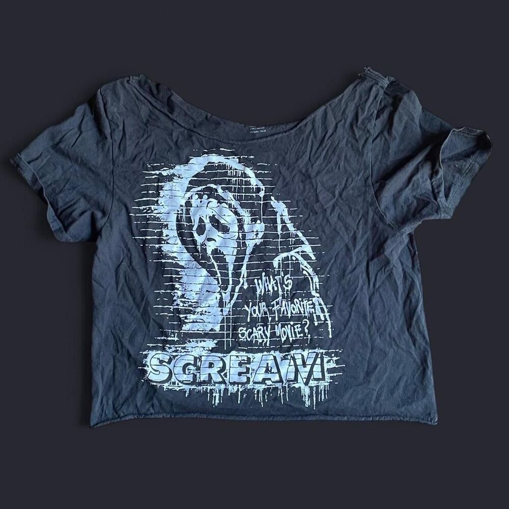 Scream movie cropped shirt black thrashed womens medium